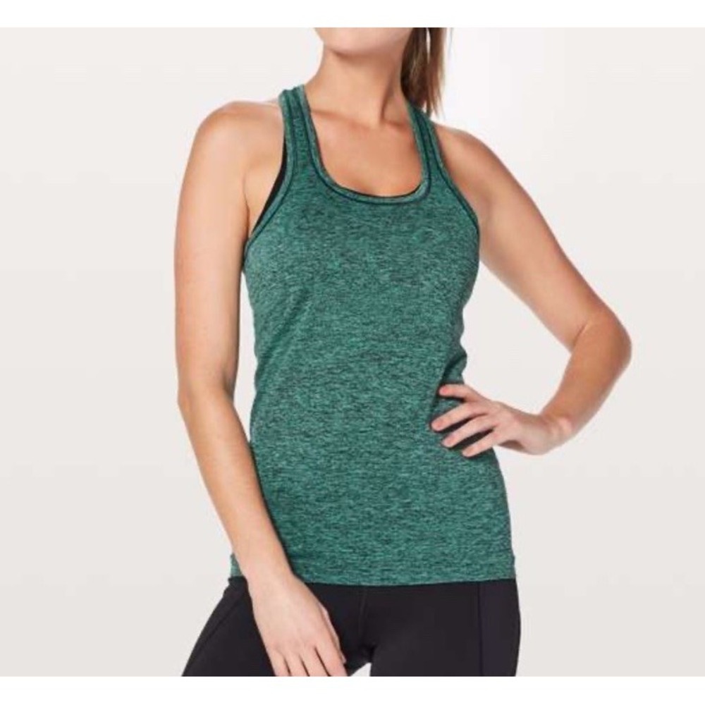 Lululemon Athletica Sz 6 Swiftly Tech Racerback Tank Top Race Length Green/Teal